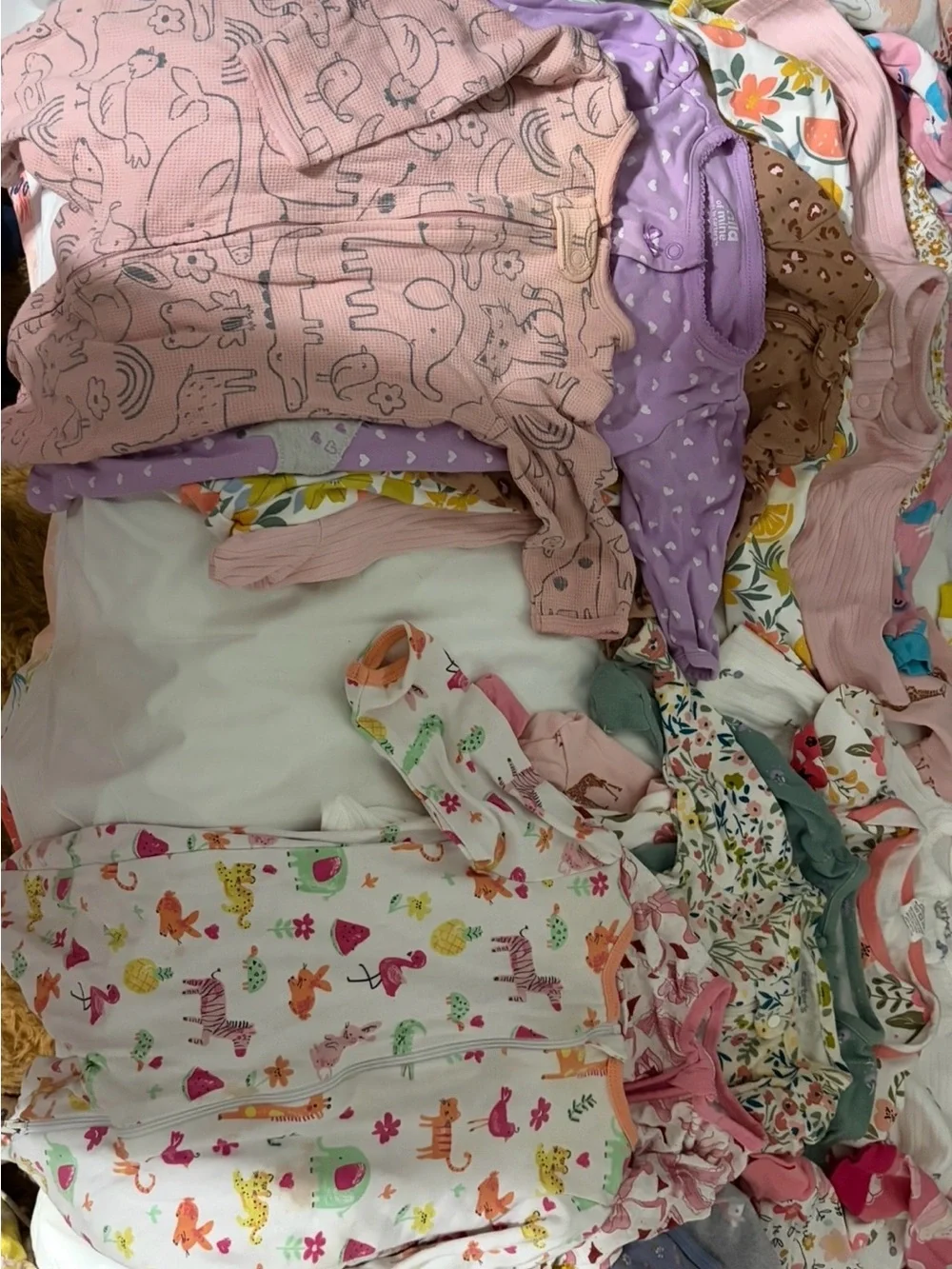 Girls' Yellow Butterfly One-Piece Sleeper - Packable Knit Sleepwear